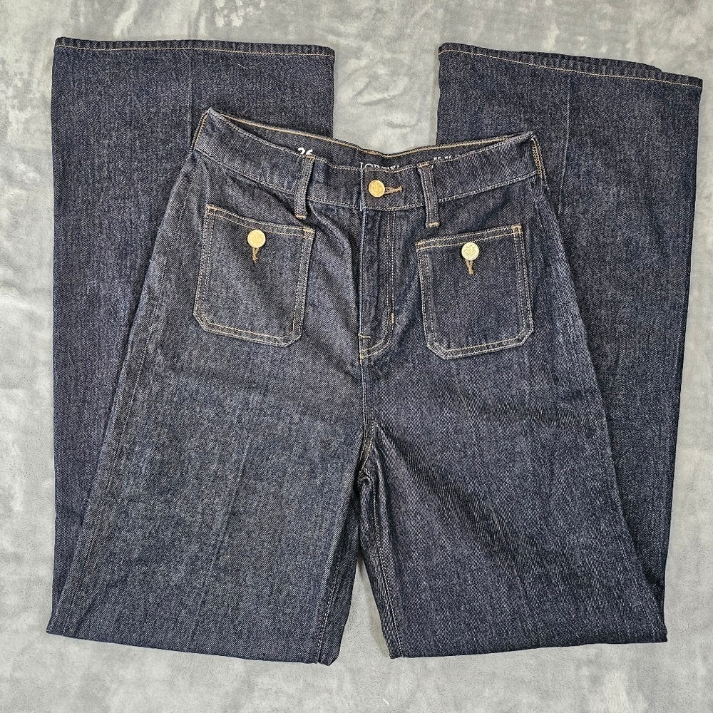 J.Crew Sailor denim trouser in Rinse wash Sz 26 - Picture 6 of 16